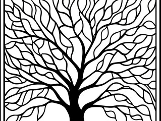 Obraz premium Decorative Tree Outline Art