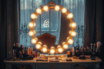 A glamorous vanity table.