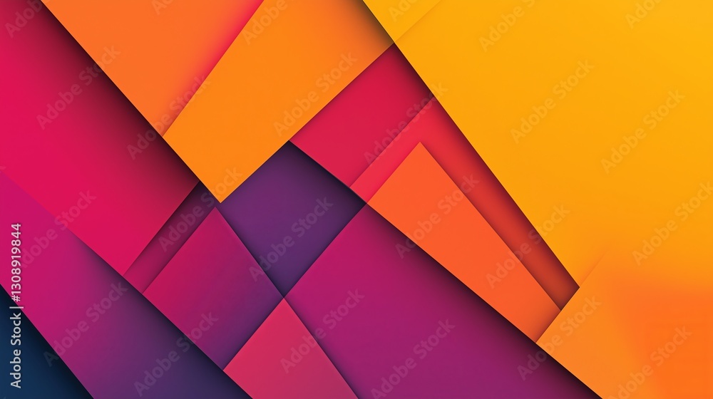 Aufkleber minimalist overlapping triangles in gradient sunset hues