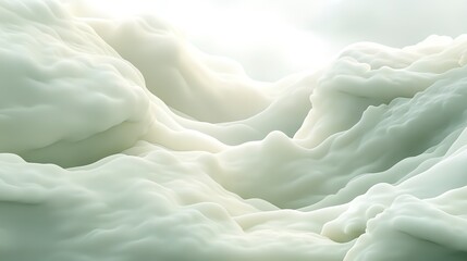 Obraz premium Soft pale green and ivory clouds, delicate and light with subtle flowing patterns and smooth transitions