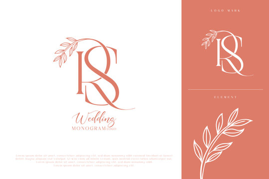 RS, SR, Wedding Logo Monogram, Stylish Wedding Couple Logo
