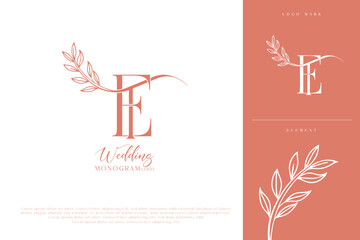 TE, ET, Wedding Logo Monogram, Stylish Wedding Couple Logo