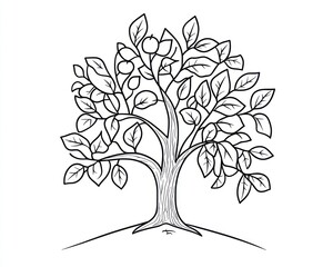 Obraz premium Simple Tree Drawing, Illustration