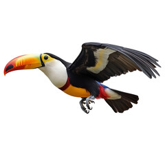 Naklejka premium Keel billed Toucan Tropical Paintbrush bird, Transparent background 