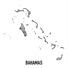 Fototapeta premium Bahamas map in grey style isolated on white background. Vector illustration