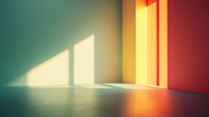 An empty room filled with natural light from the windows, perfect for interior design or architecture concepts