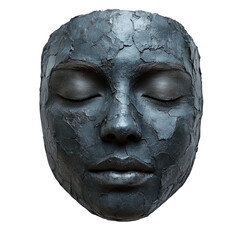 Biodegradable bamboo charcoal face mask isolated on white background.PNG