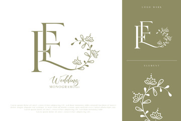 FE, EF, Wedding Logo Monogram, Stylish Wedding Couple Logo