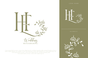 HE, EH, Wedding Logo Monogram, Stylish Wedding Couple Logo