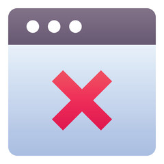 Obraz premium Gradient color icon, illustration for Website, webpage, cross, delete.