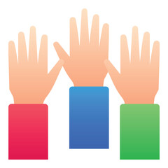 Gradient color icon, illustration for Arm, raise hand.