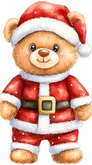 Santa bear cutout. Simple background