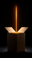 Mysterious Box of Light Radiating Hope and Potential for Creative Ideas and Innovation Concepts