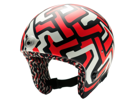 Isolated Red White and Black Helmet
