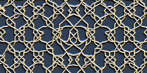 Naklejka premium Seamless Arabic Quatrefoil Pattern in Soft Pastel Hues for Interior Design, Wallpaper, or Textile Prints