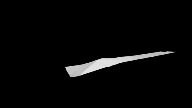Minimalist floating paper art 4K video, transparent, alpha channel, ProRes 4444
