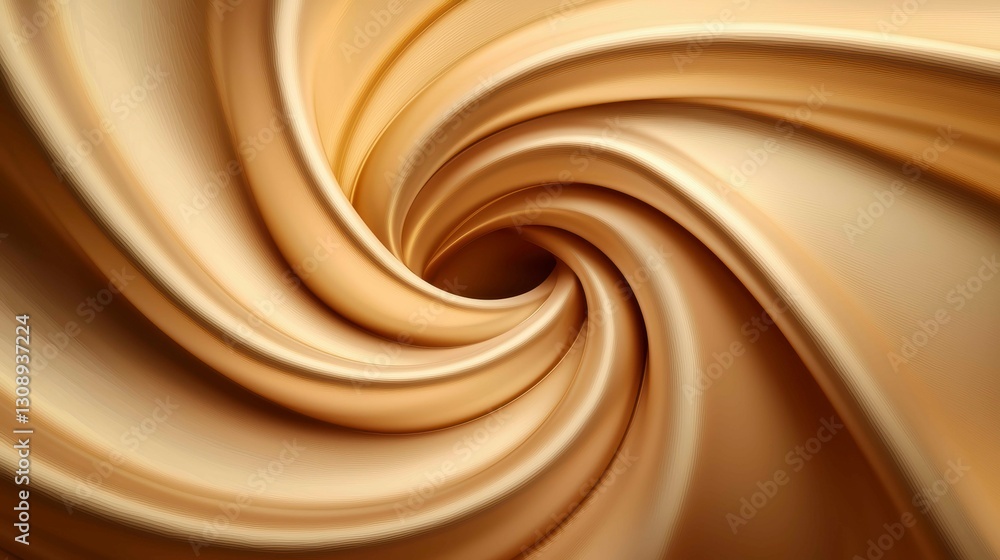 Aufkleber captivating golden vortex an abstract art piece depicting a smooth swirling pattern and fluid motion