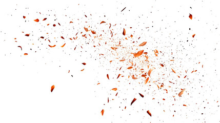 Flying Fire Particles Isolated in transparent
