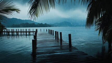 A pier is shown in the water with a bridge over it