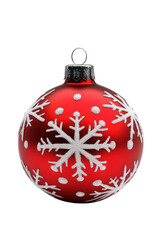 Isolated Red Holiday Bauble with Snowflakes