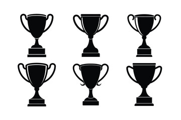 set of silver and bronze cups