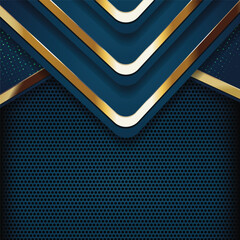 Abstract Gold Blue Chevron Design on Mesh © Fianpanic