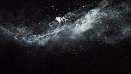 Closeup of a broken piece of glass on a black background