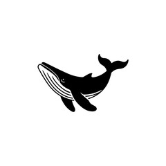 Humpback whale silhouette design sea mammal animal sign and symbol