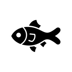 Black fish silhouette on a white Background