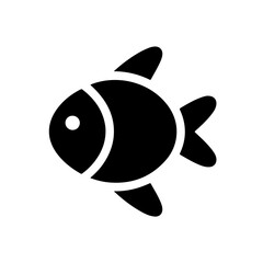 Black fish silhouette on a white Background