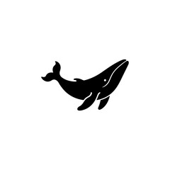 Humpback whale silhouette design sea mammal animal sign and symbol