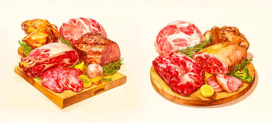 いろいろな種類の精肉