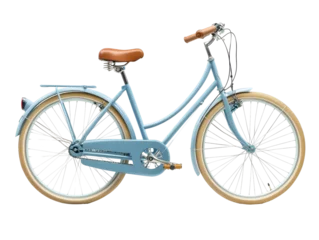Gordijnen Isolated Blue Retro Bicycle © Elena