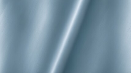 Ice blue brushed titanium satin. Shiny smooth fabric. Soft folds. Luxury background with space for design. Web banner. Flat lay, top view table. Futuristic, high-tech, industrial.
