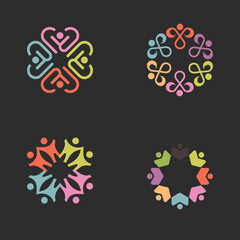 Set of non profit logo designs vector concept. Community & Non-Profit business logo	