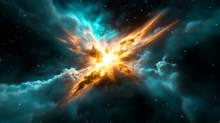 A breathtaking cosmic explosion radiating vibrant colors in a starry universe.