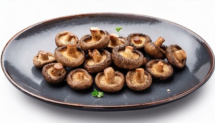 Fototapeta premium fried shiitake mushrooms, AI generated