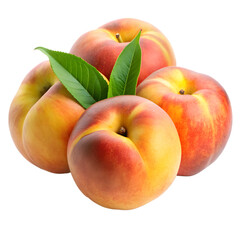Peach fruit isolated on transparent background 