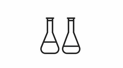 Two Laboratory Glassware Flasks Icon for Scientific Research