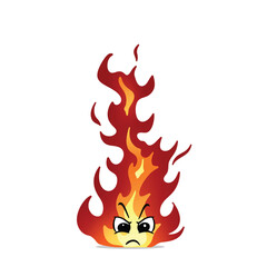 angry fire mascot illustration for design. cute and playful concept.  flame, burning, hot, inferno, danger, energy, and firestorm themes themes