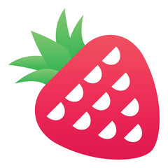 Gradient color icon, illustration for Strawberry, fruit.