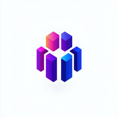 Fototapeta premium Modern Abstract Geometric Shapes in Vibrant Gradient Colors