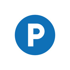 Transportation parking sign icon. P transportation symbol