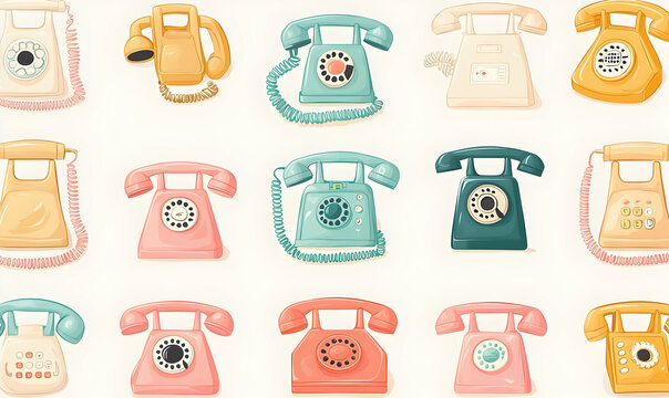Vintage Telephone Collection Design for Retro Inspired Projects