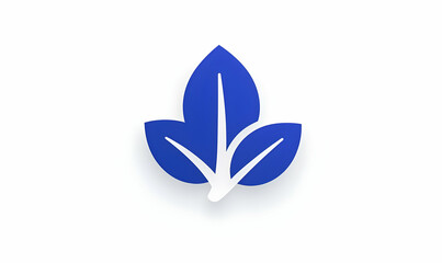 Obraz premium Minimalist Leaf Icon Design in Blue and White Color Palette