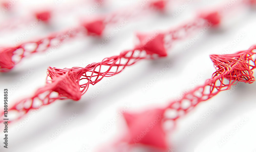 Poster intricate red geometric patterns with abstract artistic design