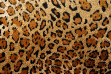 Leopard Print Faux Fur Blanket Texture.