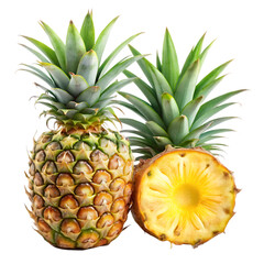 Fototapeta premium Pineapple fruit isolated on transparent background 