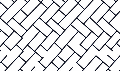 Abstract Geometric Pattern of Black Lines on White Background