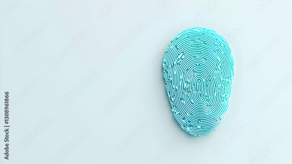 Poster abstract fingerprint design with stylized lines and shapes